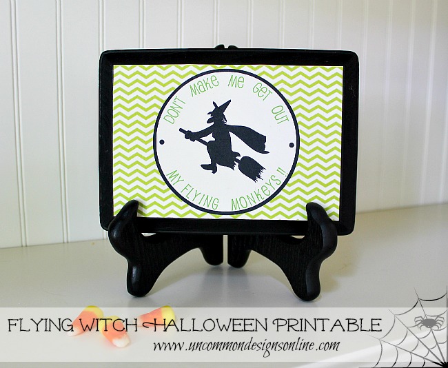 Flying Witch Free Halloween Printable ~ www.uncommondesignsonline.com