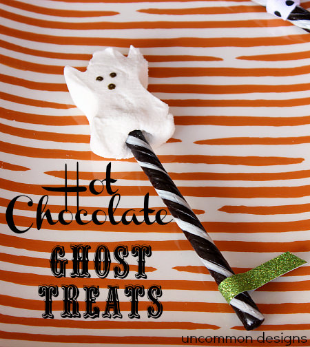hot chocolate ghost treats