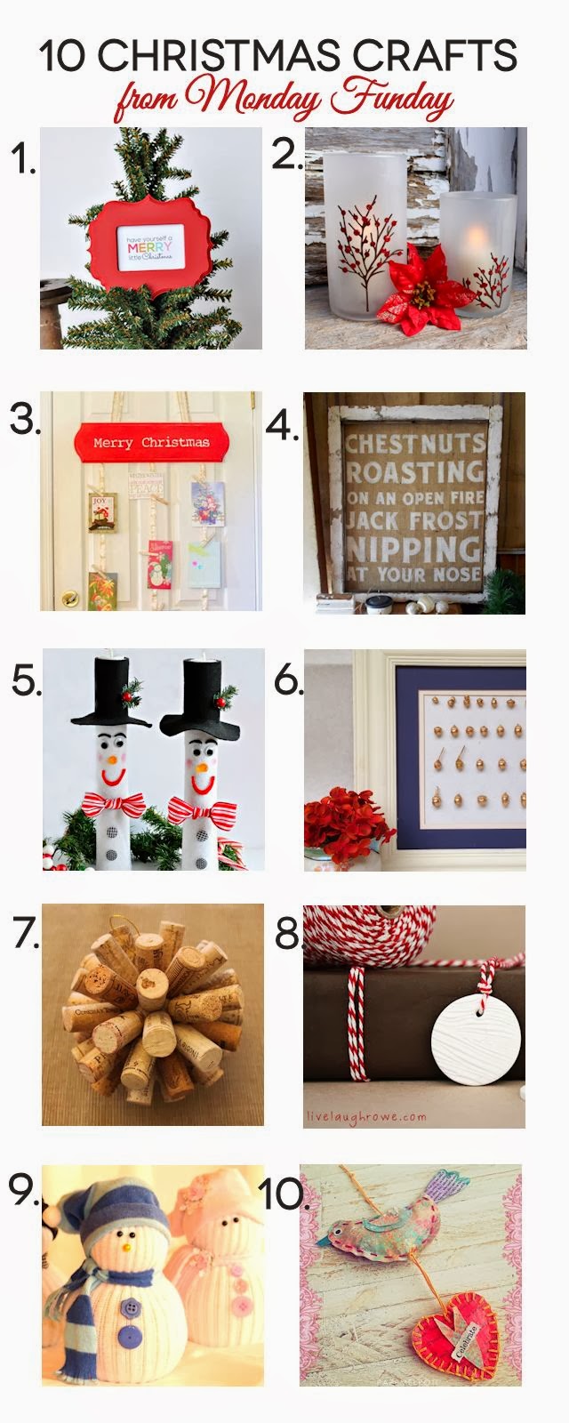 10 Amazing Christmas Crafts from the Monday Funday Link Party. Party starts each Sunday night at 7pm EST. All links are on 6 blogs! via www.uncommondesignsonline.com