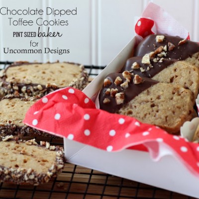 Chocolate Dipped Toffee Cookies