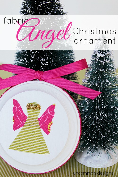  DIY Fabric Angel Christmas Ornament. Use up those fabric scraps. #christmas #angel #angelornament via www.uncommondesignsonline.com