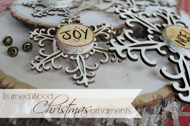 Burned Wood Christmas Ornaments. #christmas #ornaments #snowflake #woodburning