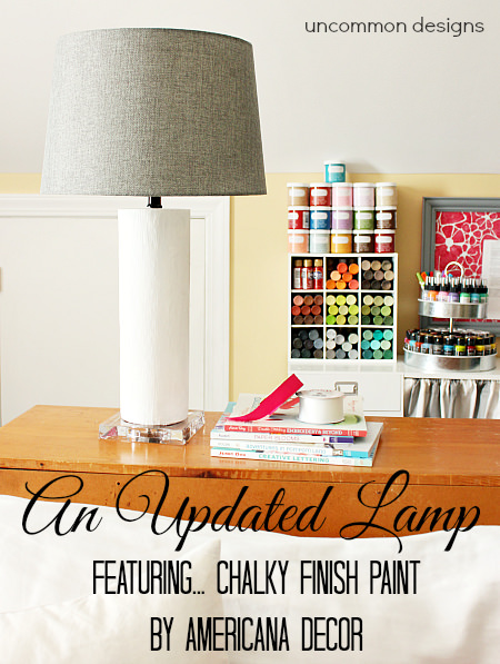 Updating a lamp with chalky finish paint