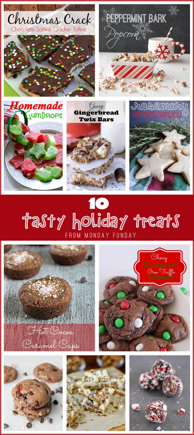 10 Tasty Holiday Treats from Monday Funday #linkpartyfeatures #recipes #christmas #desserts #treats via www.uncommondesignsonline.com