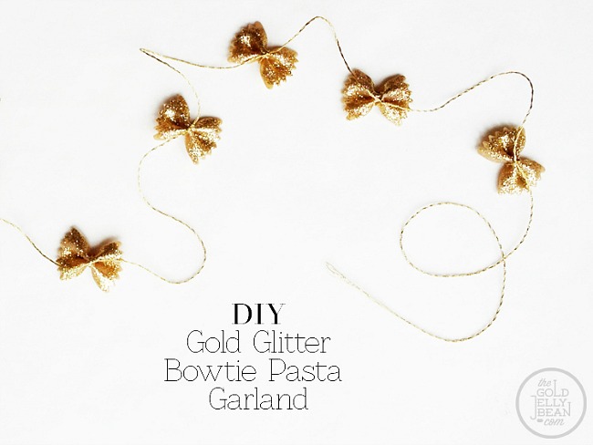 New-years-DIY-Gold-Glitter-Bowtie-Pasta-Garland