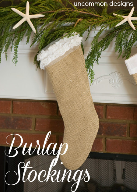 diy burlap christmas stockings