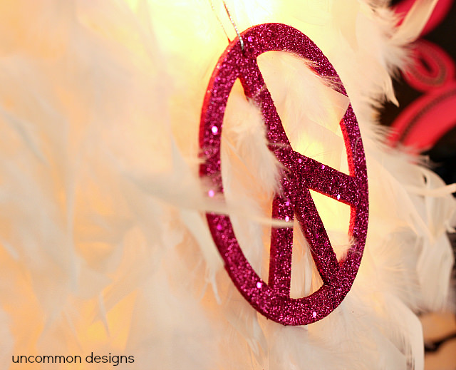 Feather Tree and Peace Sign Ornament