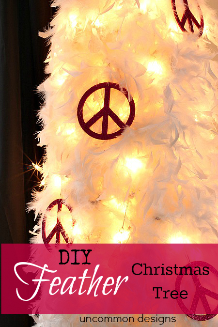 DIY Feather Christmas Tree It is so easy to make one for yourself... just add boas!  #ChristmasDecorations #ChristmasTree 