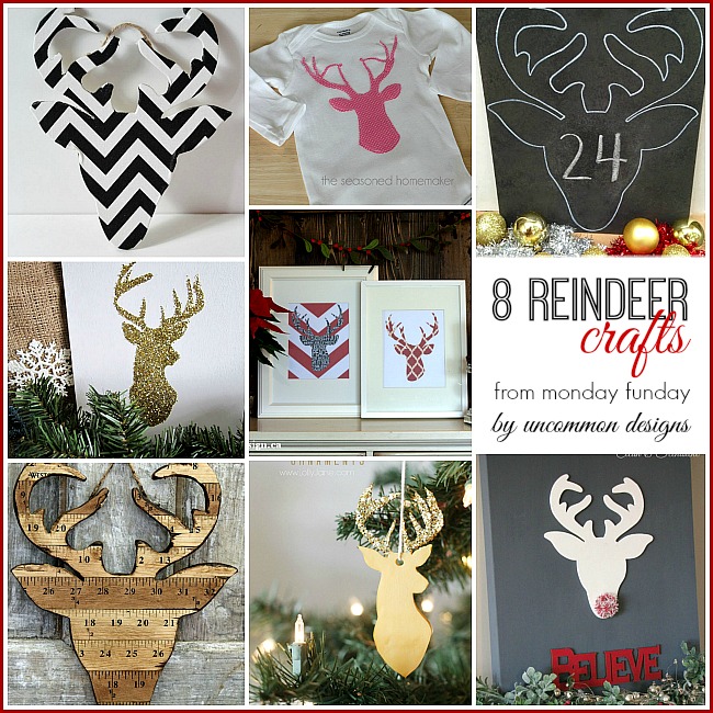 8 Reindeer Crafts from #mondayfunday #christmascrafts #reindeer #deerheadprojects 