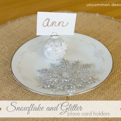Snowflake and Glitter Place Card Holders