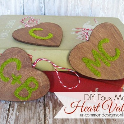 DIY Faux Moss Heart Valentines