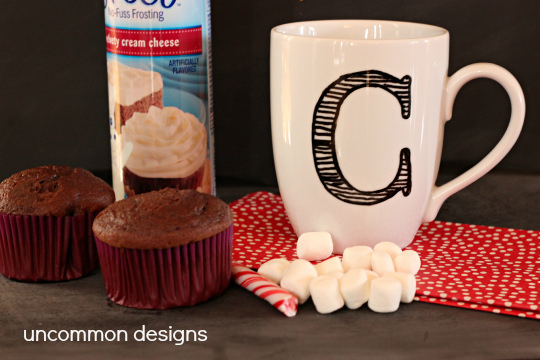 Hot Chocolate Cupcakes using Betty Crocker's Hot Chocolate box mix by www.uncommondesignsonliine.com