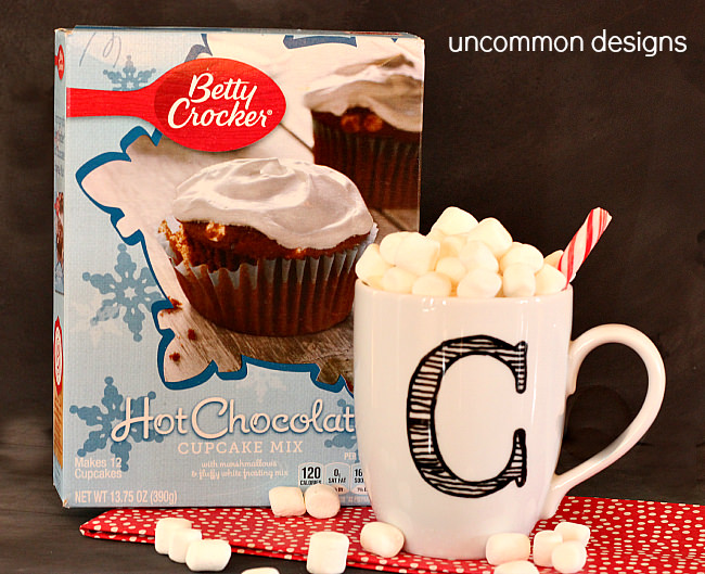 Hot Chocolate Cupcakes using Betty Crocker's box mix! www.uncommondesignsonline.com