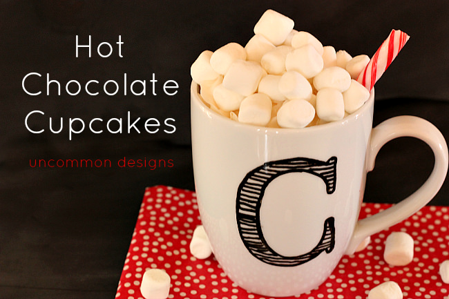 Hot Chocolate Cupcakes in a Mug by www.uncommondesignsonline.com  #Cucpakes 
