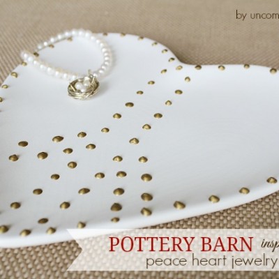 Pottery Barn Inspired Peace Heart Jewelry Dish