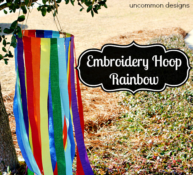 Embroidery Hoop Rainbow Project #StPatricksDay www.uncommondesignsonline.com
