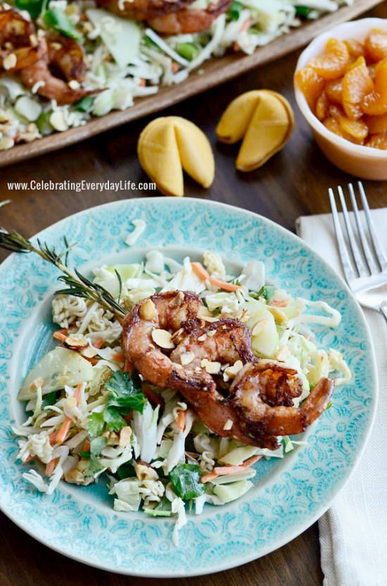 asian-salad-shrimp-rosemary-skewers-celebratingeverydaylife