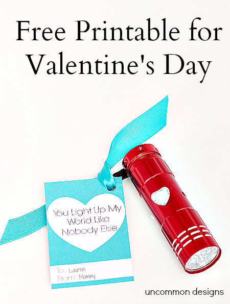 You Light Up My World Free Valentines Printable  #ValentinesDay  #FreePrintable  www.uncommondesignsonline.com