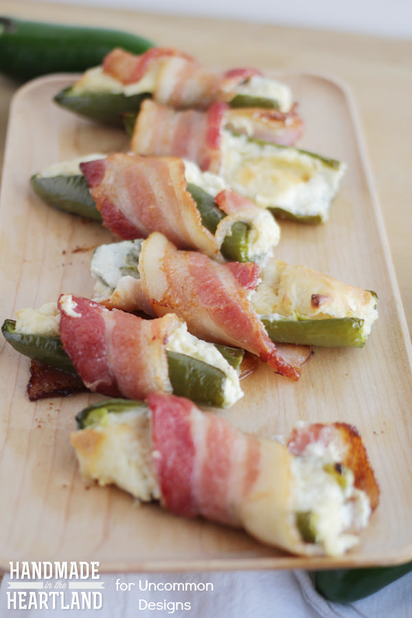 Bacon Wrapped Jalapenos with Cream Cheese Appetizer Recipe www.uncommondesignsonline.com