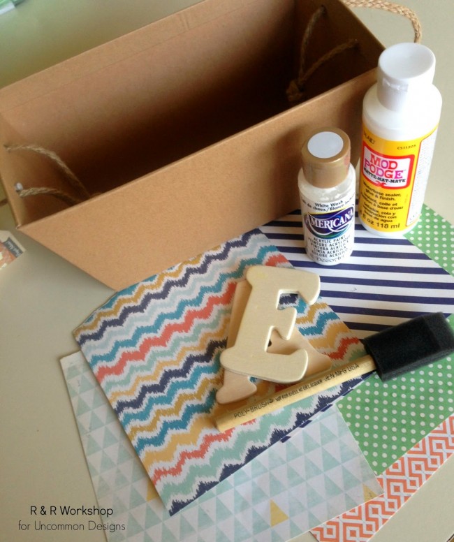 Make a Quilted Easter Basket with Scrapbook Paper!  So fun for the holidays!  via www.uncommondesignsonline.com  #Easter #EasterBasket