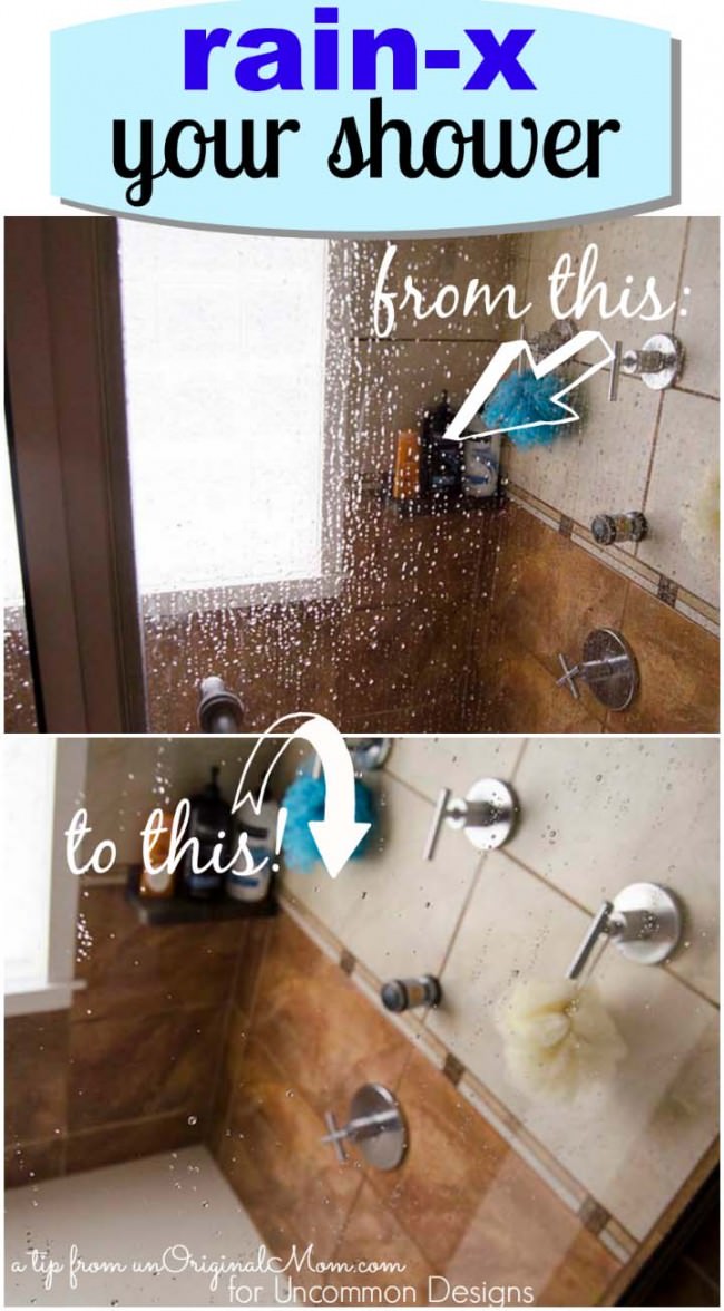 How to keep your Shower clean with Rain X www.uncommondesignsonline.com