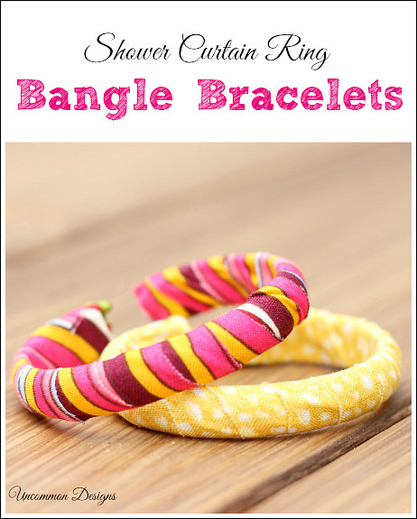 Make Bangle Bracelets from Shower Curtain Rings and Fabric Tape #DuckCraftTape