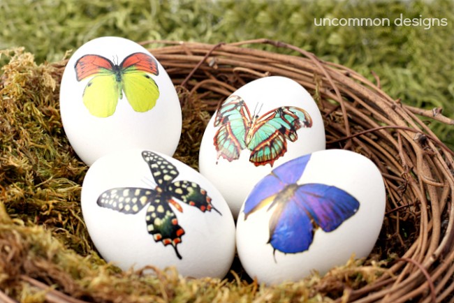 Decorate Easter Eggs with Temporary Tattoos... So pretty and elegant! via www.uncommondesignsonline.com #Easter