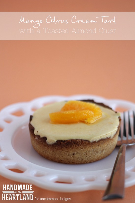 Incredibly Delish! Mango Citrus Cream Tart with Almond Crust! Perfect for a special dessert.