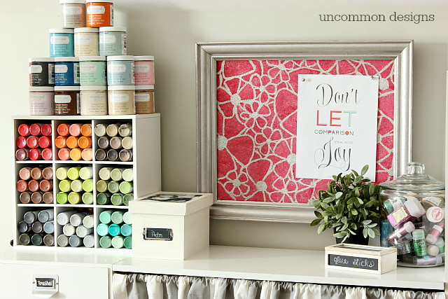 Craft Room Inspiration via www.uncommondesignsonline.com #CraftOrganization #CraftRoom