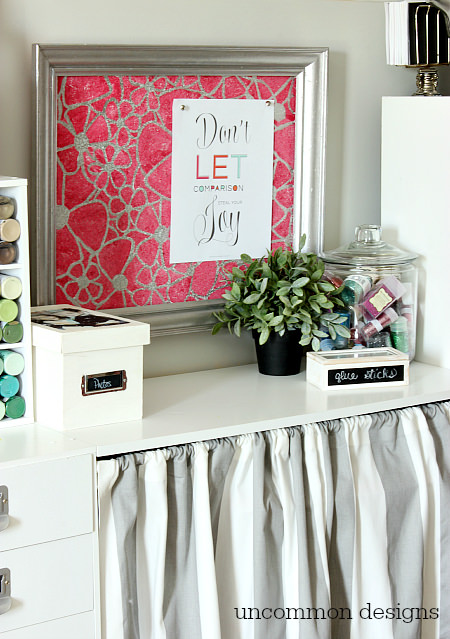 Craft Room Inspiration via www.uncommondesignsonline.com #CraftOrganization #CraftRoom