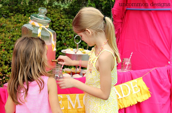 Make A Pink Lemonade Stand with a Fort Magic Fort Building Kit and a little imagination!  www.uncommondesignsonline.com
