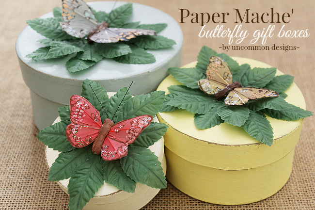 Beautiful with a touch of spring Paper Mache Gift Boxes via Uncommon Designs.