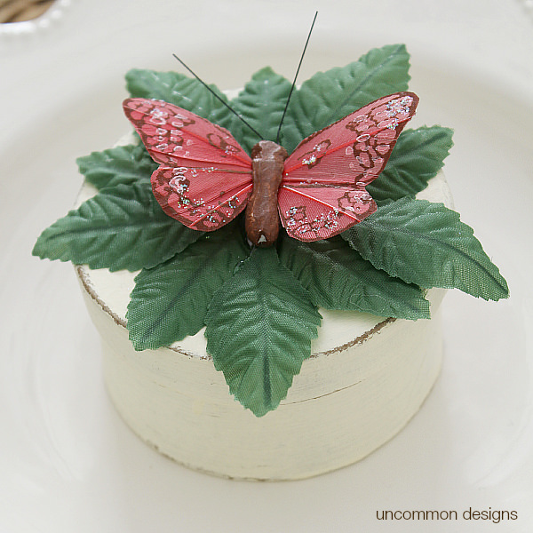 Gorgeous butterfly gift boxes made from paper mache boxes. A gift in itself via Uncommon Designs