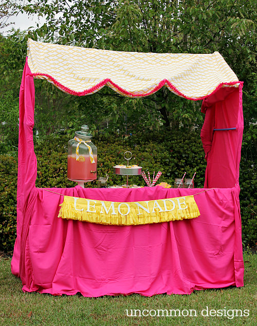 Make A Pink Lemonade Stand with a Fort Magic Fort Building Kit and a little imagination!  www.uncommondesignsonline.com