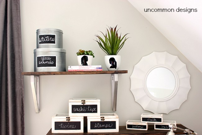 Personalize a planter or pot with a painted silhouette!  An easy project that looks like a million bucks and makes a perfect gift!  #MothersDay  #DecoArt  via www.uncommondesignsonline.com