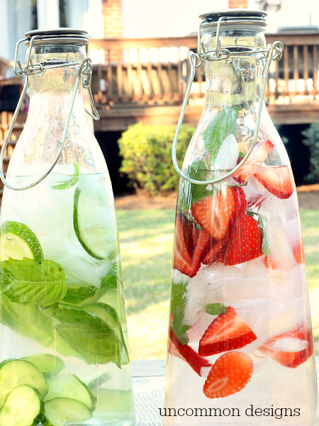 Refreshment has never tasted so good.  These naturally flavored water recipes are sure to keep you delightfully hydrated! www.uncommondesignsonline.com