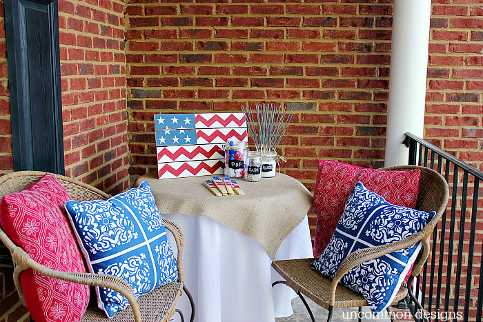 Have some fun on the Fourth  with this Fourth of July Fun and Games Station!  www.uncommondesignsonline.com #ultimateredwhiteandblue
