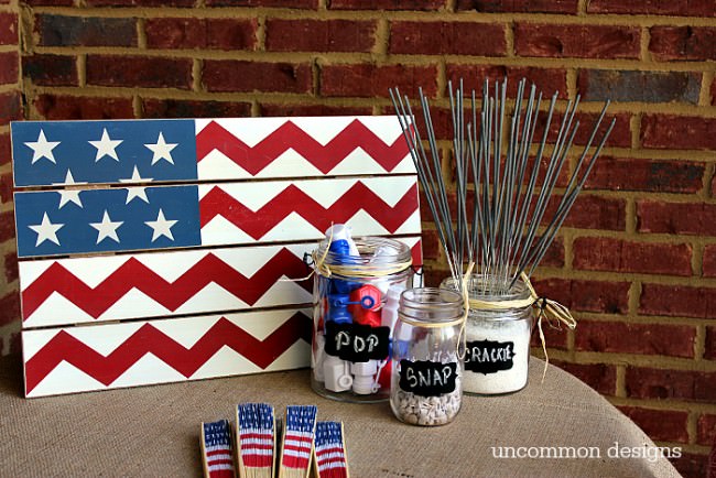 Have some fun on the Fourth  with this Fourth of July Fun and Games Station!  www.uncommondesignsonline.com #ultimateredwhiteandblue