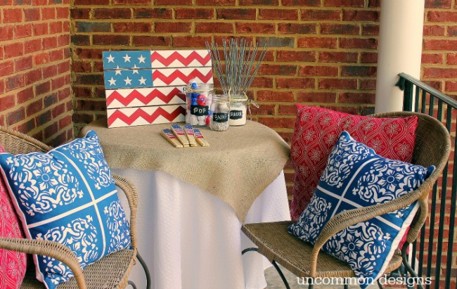 Host an amazing Fourth of July Party this year!  Decor, fun games, and more! www.uncommondesignsonline.com #julyFourth  #FourthofJuly #Patriotic