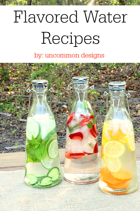 Refreshment has never tasted so good. These naturally flavored water recipes are sure to keep you delightfully hydrated! www.uncommondesignsonline.com