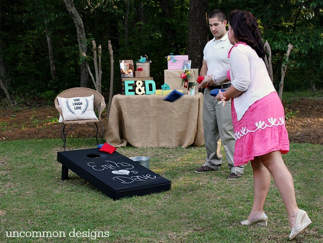 Host a beautiful and fun backyard couples wedding shower! www.uncommondesignsonline.com #Wedding #WeddingShower #ShutterflyWedding