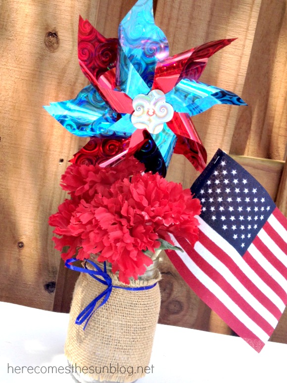 Fun and Festive 4th of July Centerpiece. Perfect for all of your Fourth of July entertaining! www.uncommondesignsonline.com