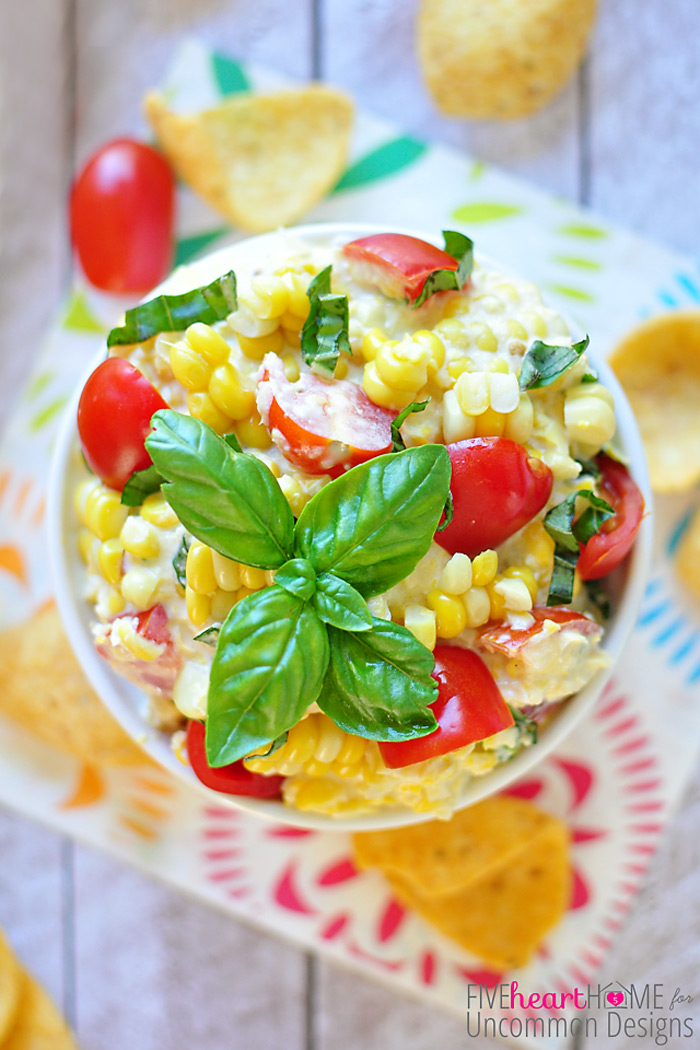 Fresh Summer Corn Dip... perfect for every summer get together!  www.uncommondesignsonline.com #dips #corn