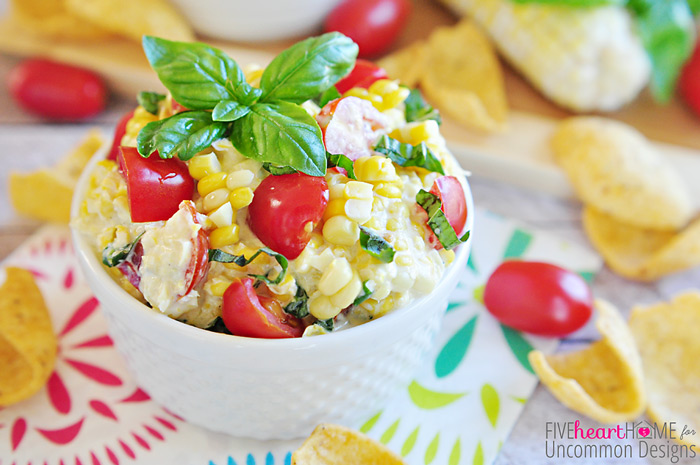 Fresh Summer Corn Dip... perfect for every summer get together!  www.uncommondesignsonline.com #dips #corn