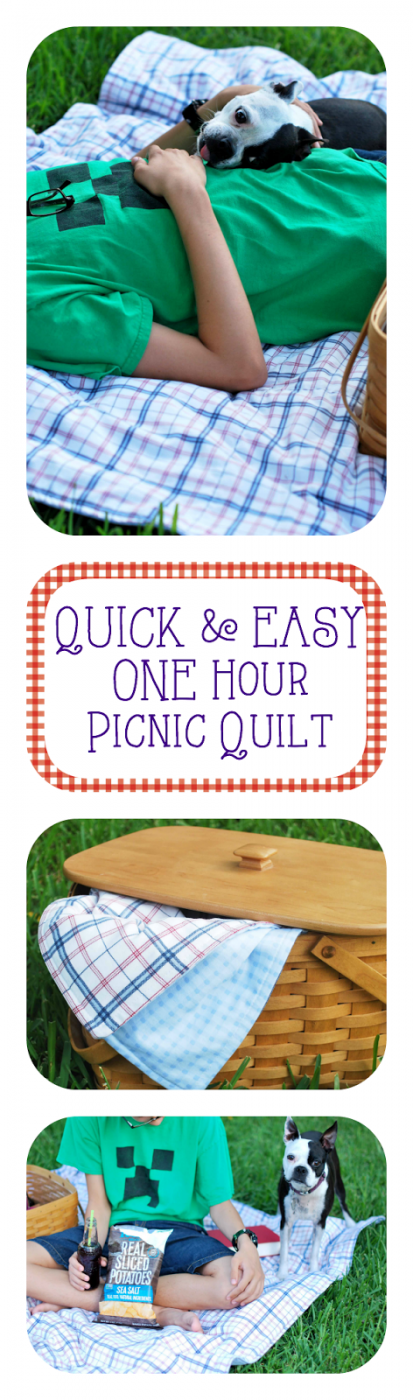 Make a Quick and Easy One Hour Picnic Quilt #OneCraftySummer