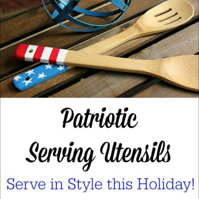 Painted Patriotic Serving Utensils