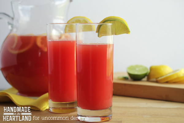 Cool off with this Watermelon Lemon-Limeade.  Summer's most adored fruits are the star of this delicious drink recipe and you are going to love it!  