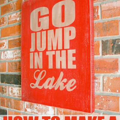 DIY Vintage Lake Sign