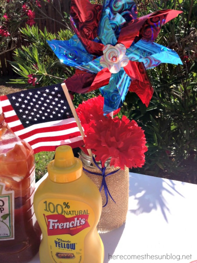 Fun and Festive 4th of July Centerpiece. Perfect for all of your Fourth of July entertaining! www.uncommondesignsonline.com