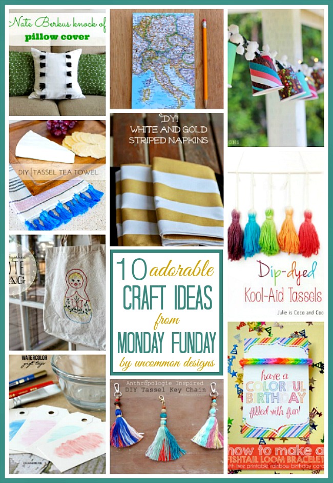 The 10 Adorable craft ideas from the weekly #mondayfundayparty are sure to be added to your must make list! #linkpartyfeatures #diycrafts
